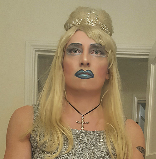 Scotch Wichmann in drag, makeup by KayDee Kersten