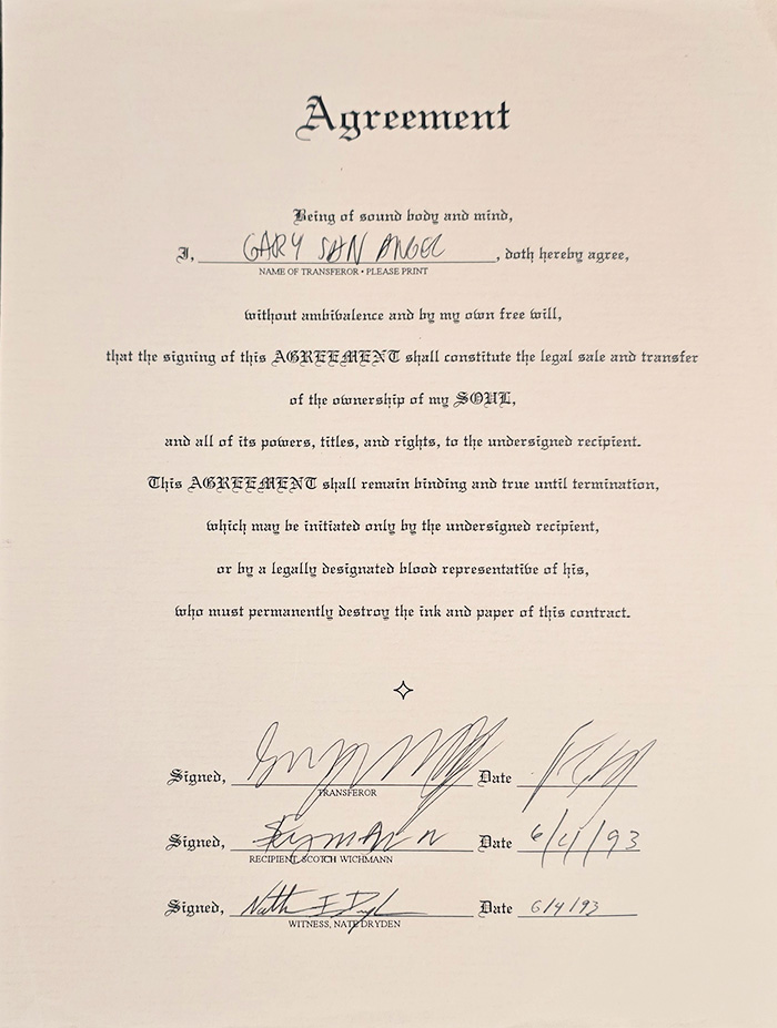 Scotch Wichmann - Performance Art - Soul Contract